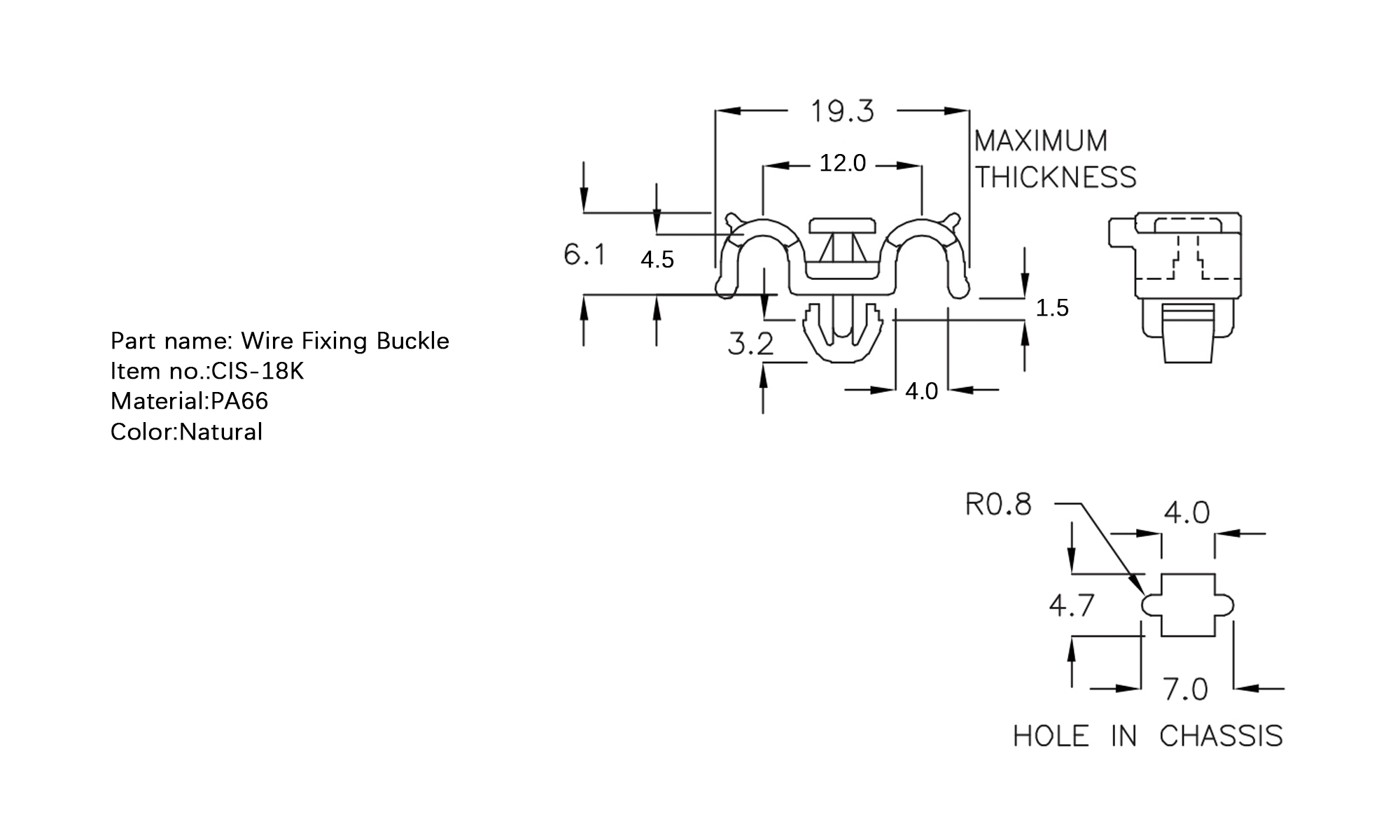 Wire Fixing Buckle CIS-18K